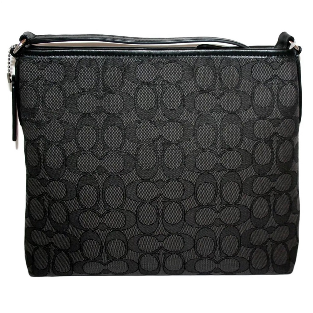 Coach Crossbody File Bag Signature Jacquard Black